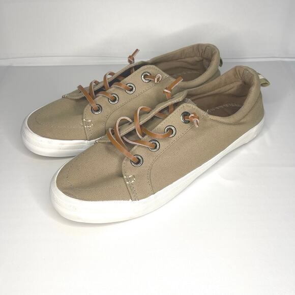 Tommy Bahama Shoes - Tommy Bahama Women’s Tan Canvas No Tie Slip-on Boat Sneakers Shoes - Size 8